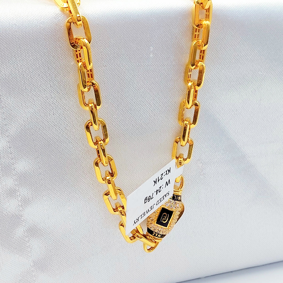 Zircon Studded Paperclip Necklace
