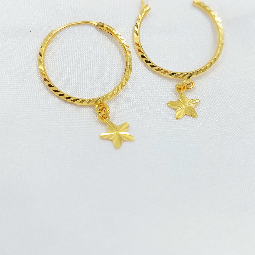 Hoop Earrings Made of 21K Gold by Saeed Jewelry 