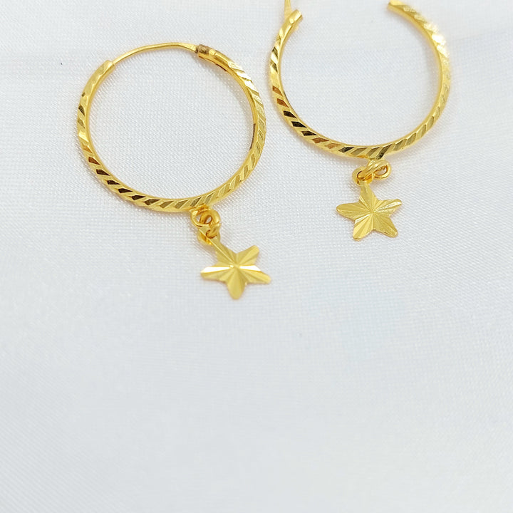 Hoop Earrings Made of 21K Gold by Saeed Jewelry 