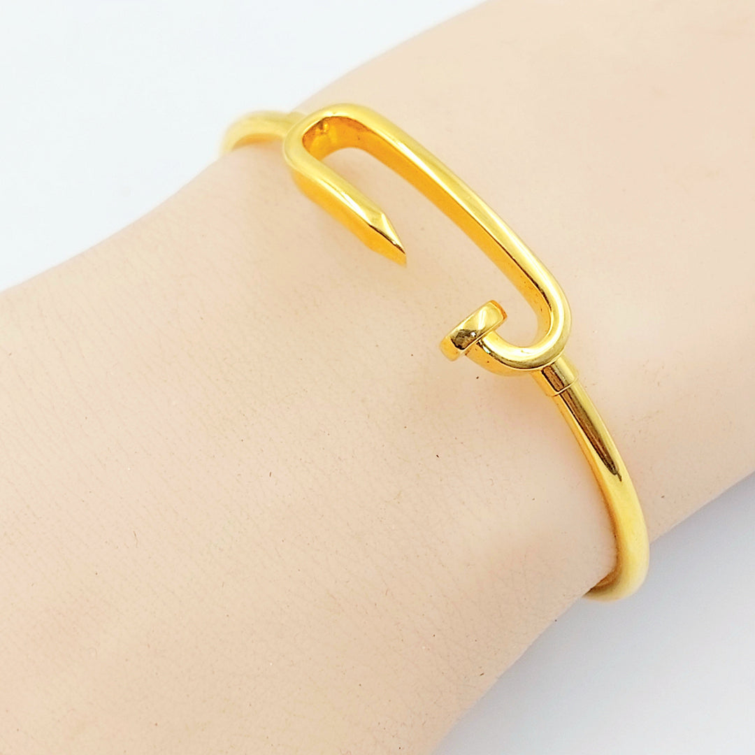 Nail Bangle Bracelet Made of 21K Gold by Saeed Jewelry 