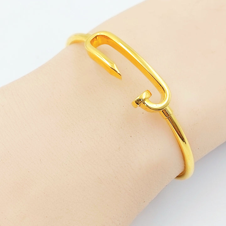 Nail Bangle Bracelet Made of 21K Gold by Saeed Jewelry 