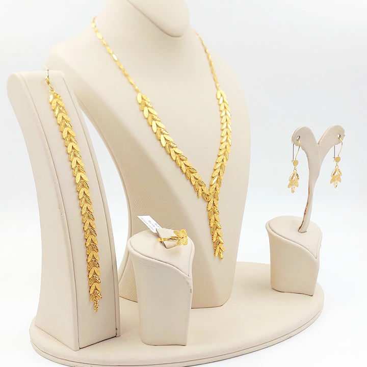 Deluxe Leaf Set Made of 21K Gold by Saeed Jewelry 