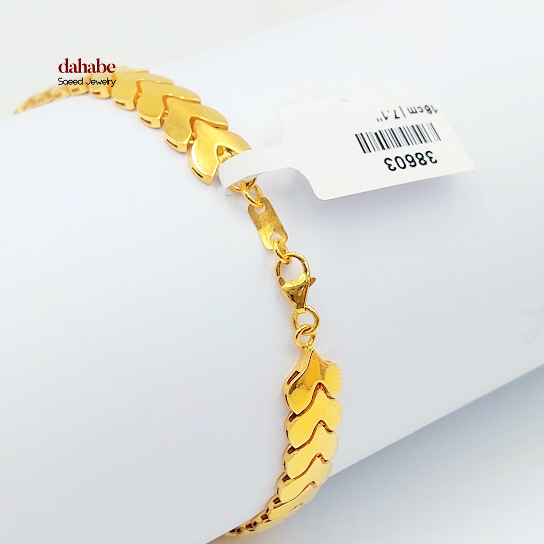 سوار وصلات شيفرون ذهب عيار 21