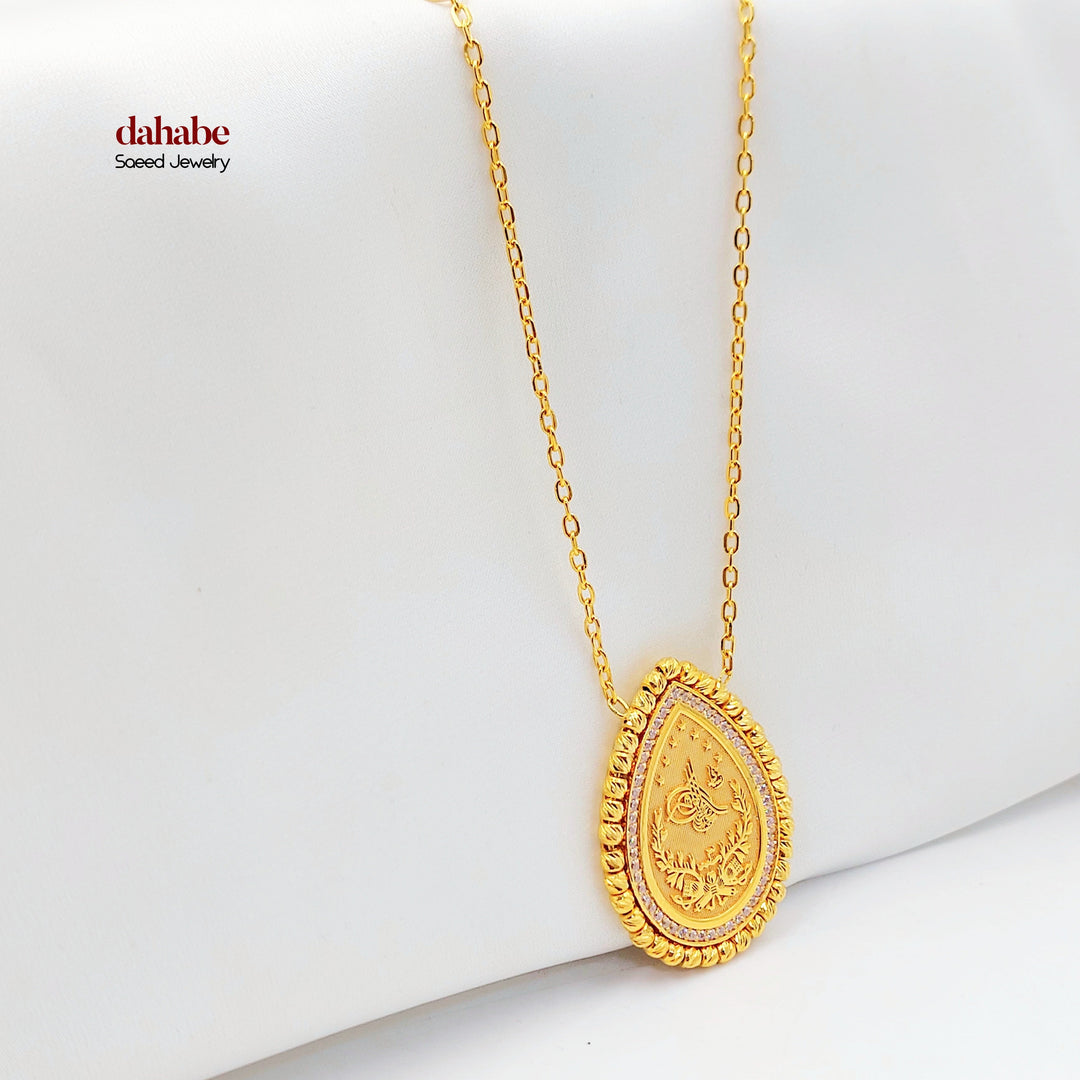 21K Gold Ottoman Teardrop Necklace