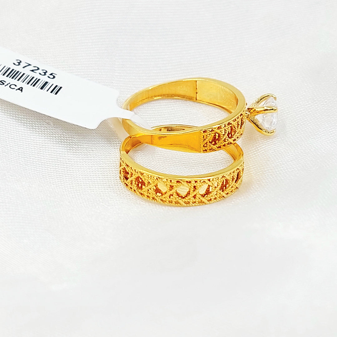 Deluxe Twins Wedding Ring Made of 21K Gold by Saeed Jewelry 