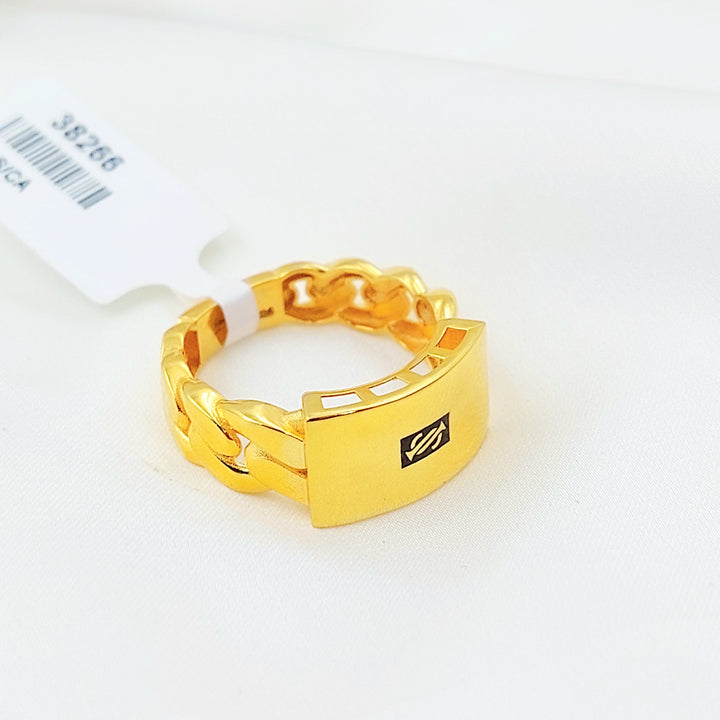 Deluxe Cuban Links Ring Made of 21K Gold by Saeed Jewelry 