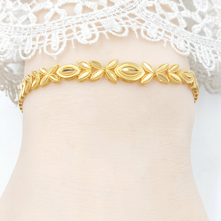 21K اسوارة ورق الشجر-مجوهرات الشيخ سعيد-Saeed Jewelry 
