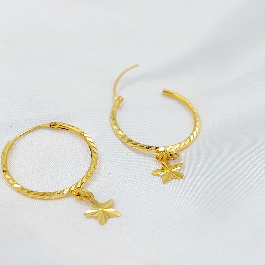 Hoop Earrings Made of 21K Gold by Saeed Jewelry 