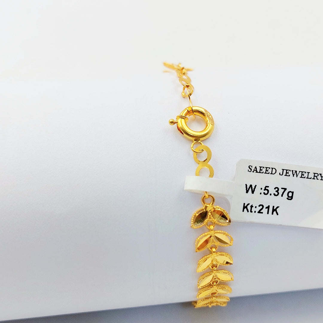 Leaf Bracelet Made of 21K Gold by Saeed Jewelry 