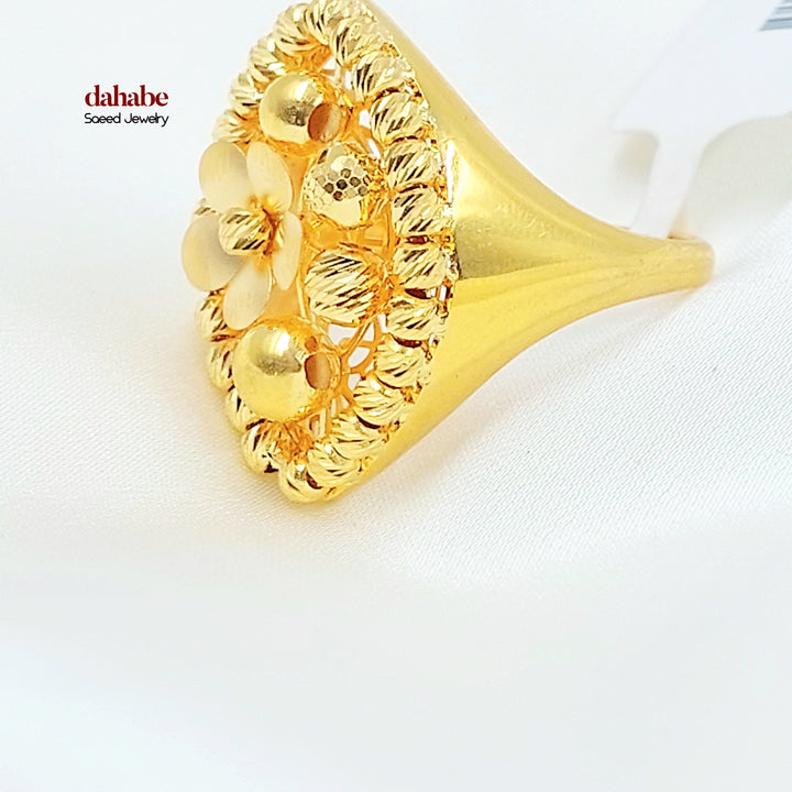21K خاتم وردة اكسترا-مجوهرات الشيخ سعيد-Saeed Jewelry 