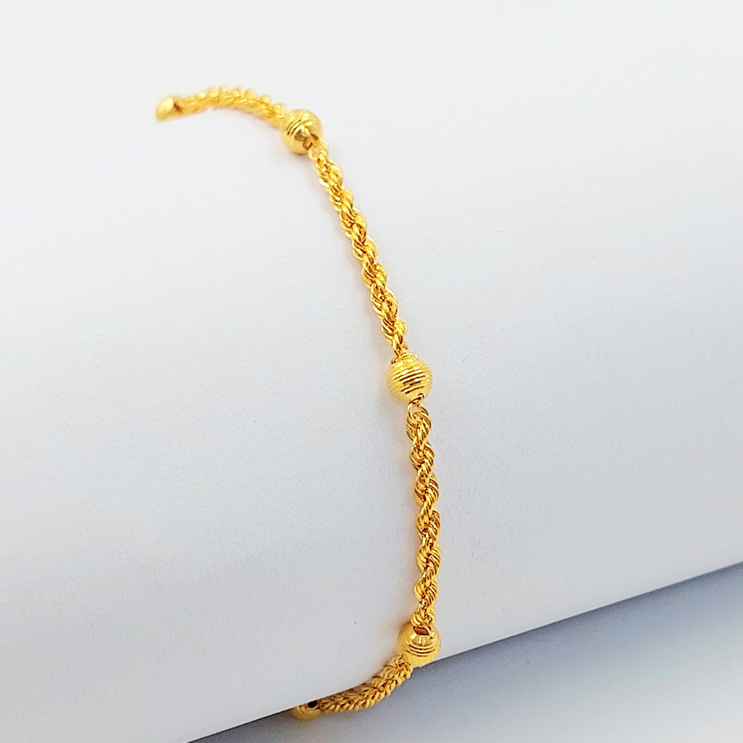 Balls Rope Bracelet Made of 21K Gold by Saeed Jewelry 