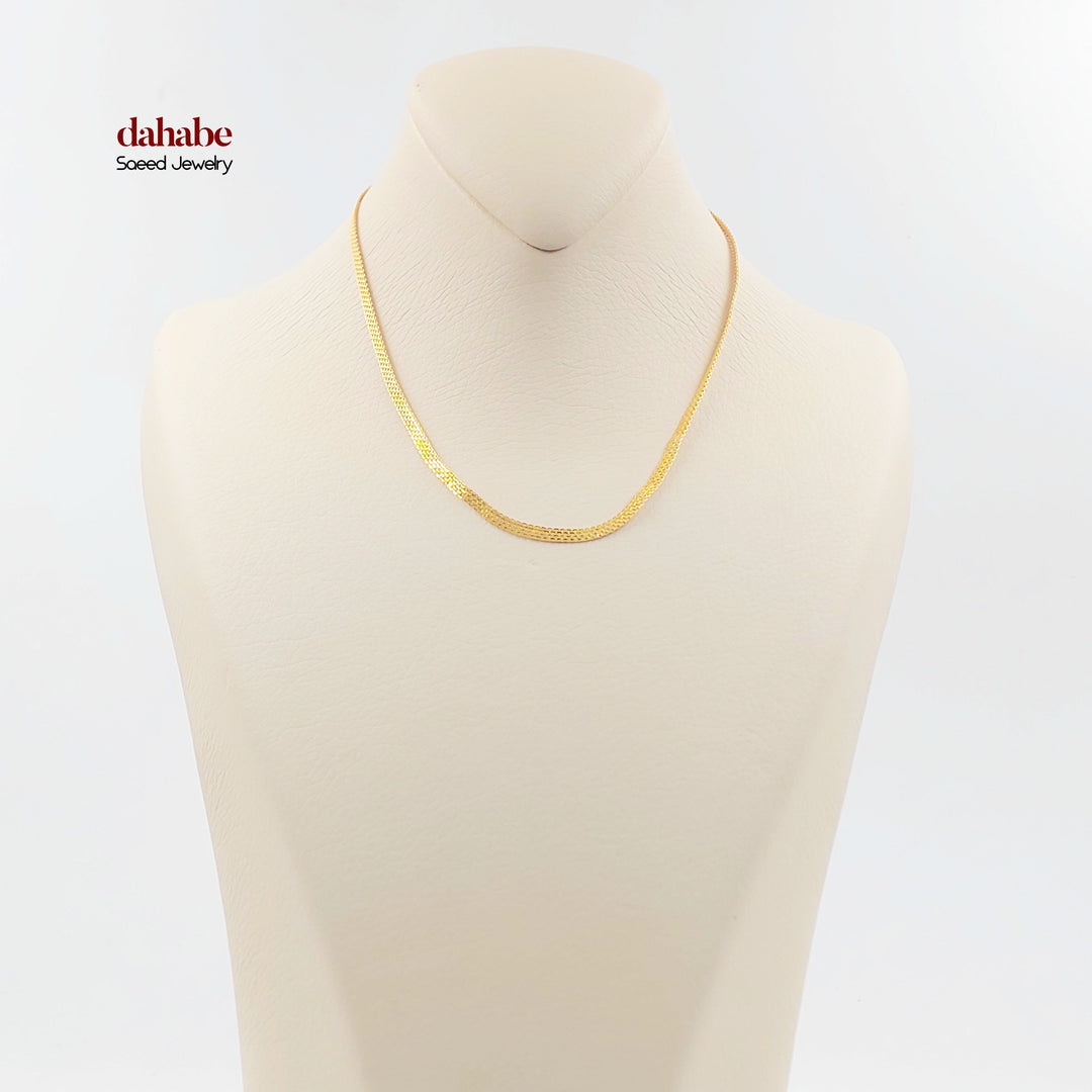 21K Gold 2.5mm Flat Chain Necklace