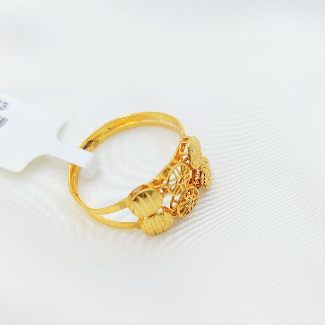 21K Gold Disc Motif Ring