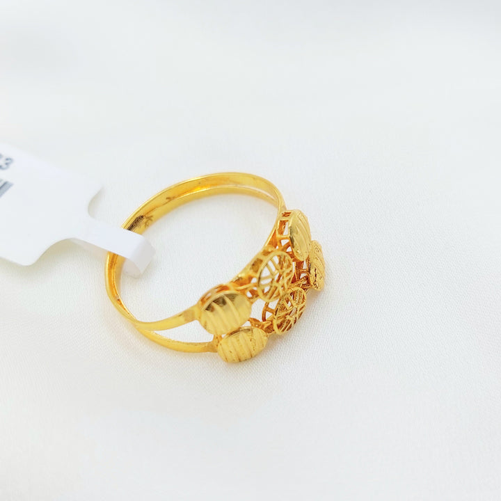 21K Gold Disc Motif Ring