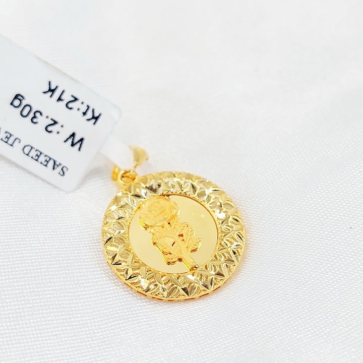 Deluxe Ounce Pendant Made of 21K Gold by Saeed Jewelry 