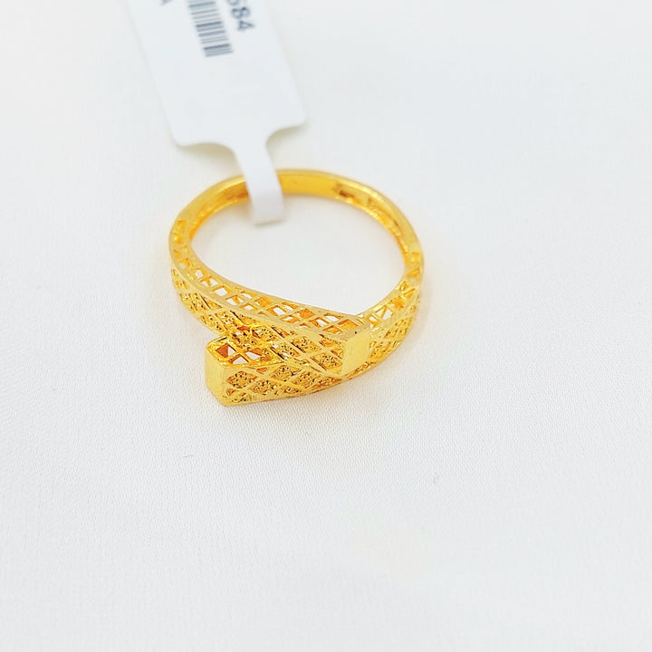 21K Gold Lattice Crossover Ring
