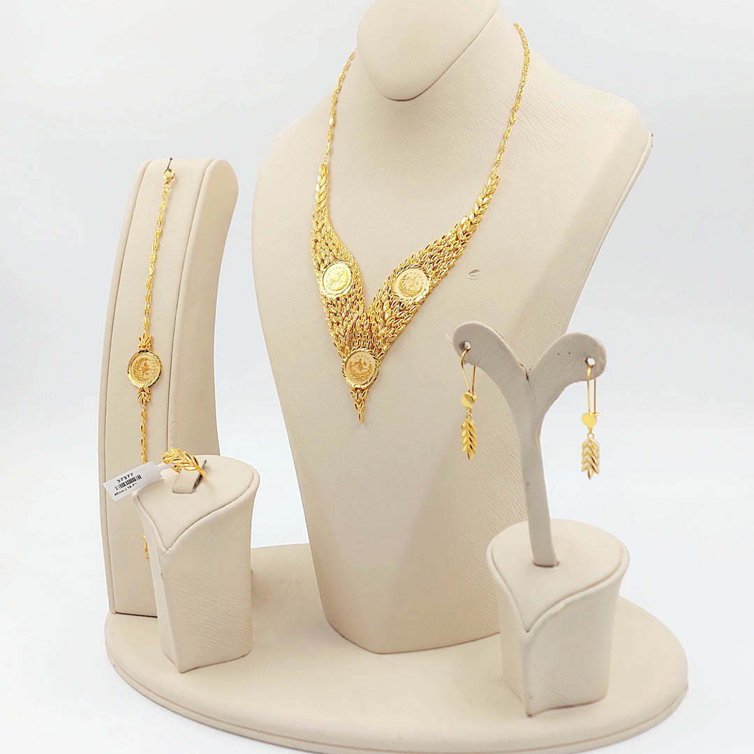 Rashadi Leaf Set Made of 21K Gold by Saeed Jewelry 