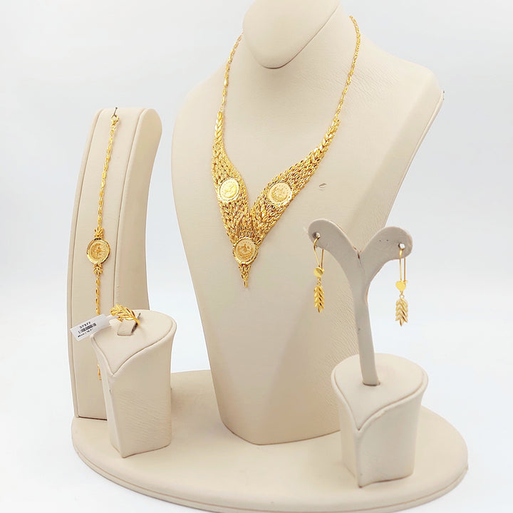 Rashadi Leaf Set Made of 21K Gold by Saeed Jewelry 