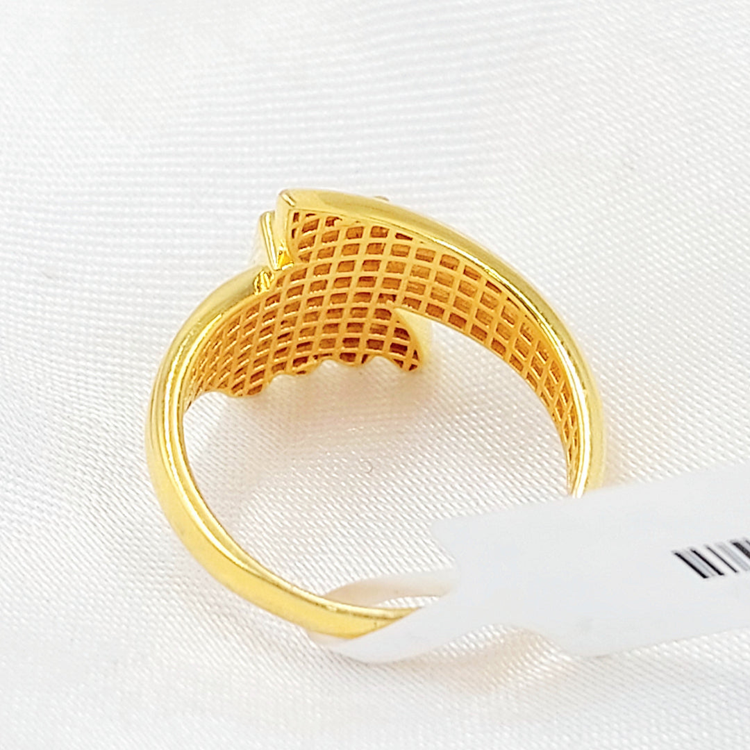 Zircon Studded Deluxe Ring Made of 21K Gold by Saeed Jewelry 