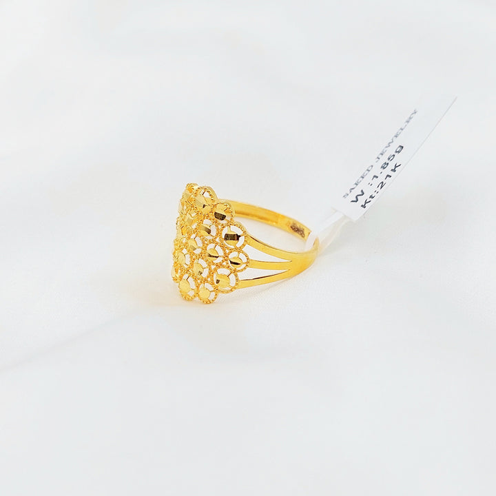 21K Gold Honeycomb Statement Ring