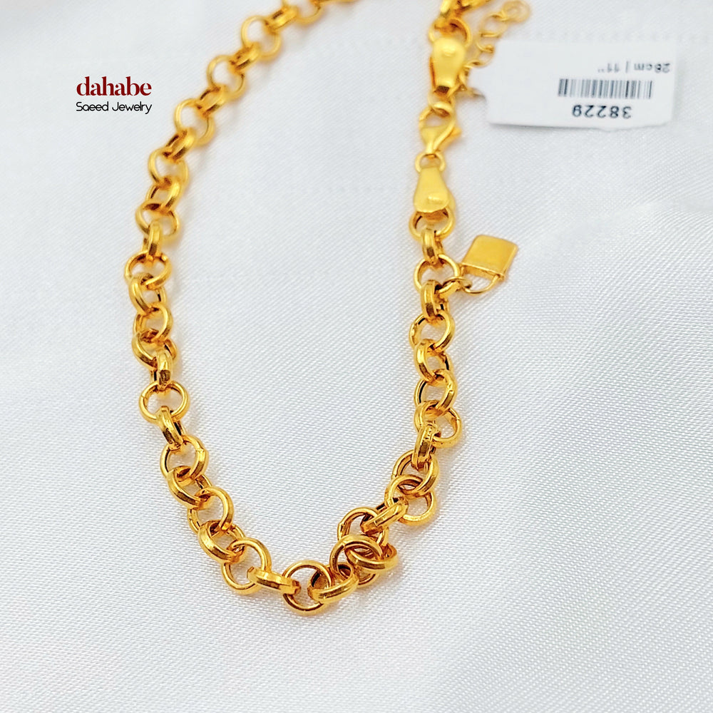 21K خلخال قلب مرصع-مجوهرات الشيخ سعيد-Saeed Jewelry 