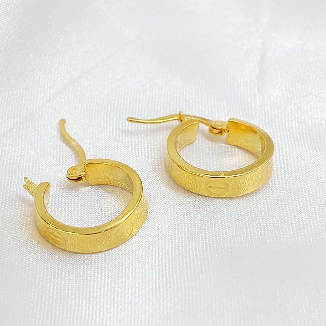 Rashadi Hoop Earrings Made of 21K Gold by Saeed Jewelry 