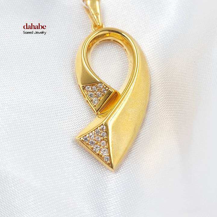 21K Gold Teardrop Zircon Pendant
