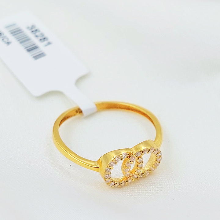 Zircon Studded Deluxe Ring Made of 21K Gold by Saeed Jewelry 