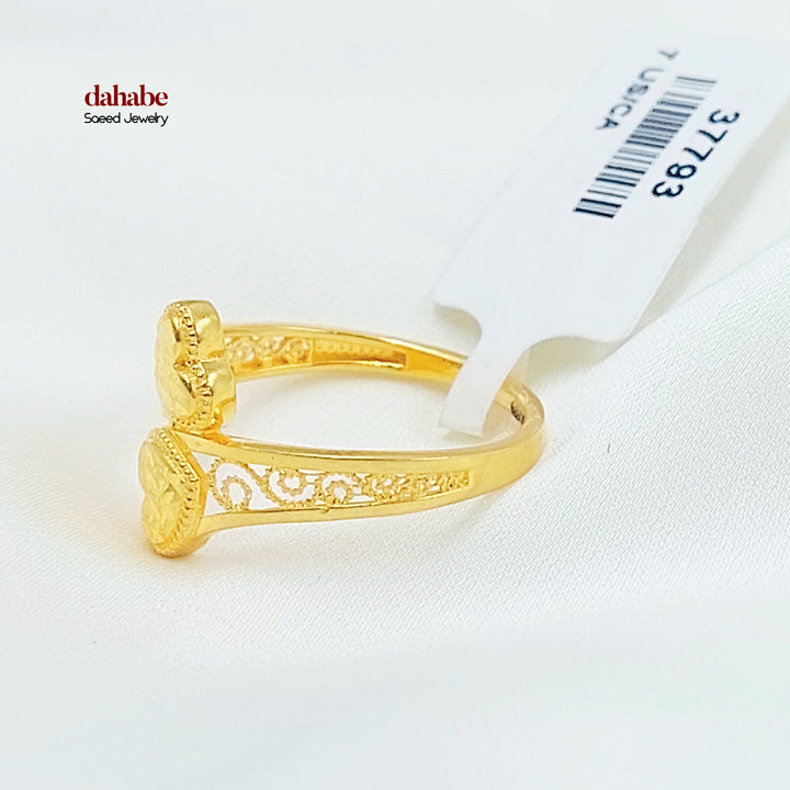 21K خاتم قلب اكسترا-مجوهرات الشيخ سعيد-Saeed Jewelry 