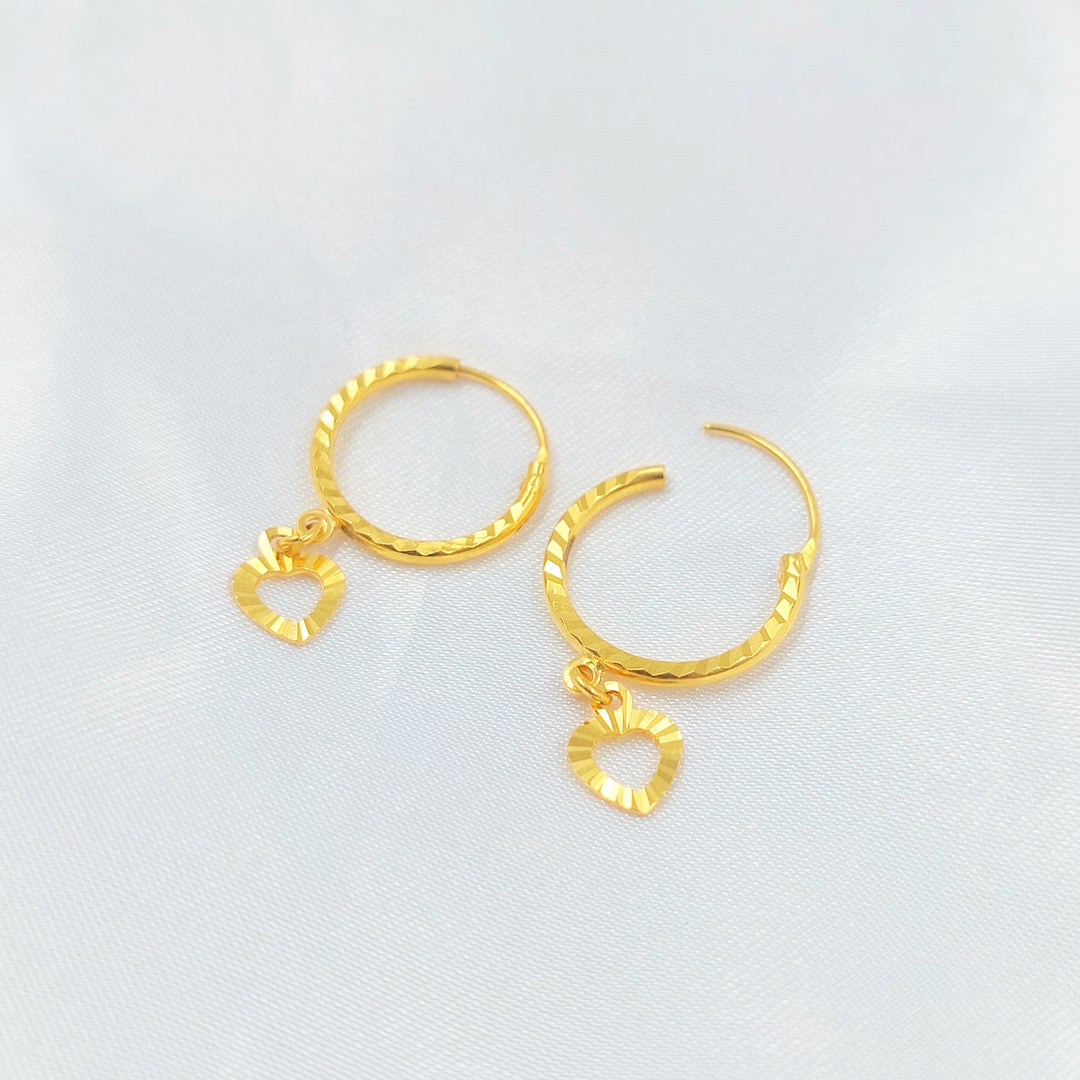 21K حلق ذبلة-مجوهرات الشيخ سعيد-Saeed Jewelry 