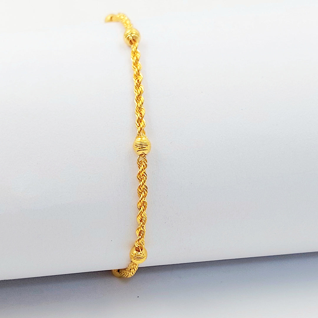 Balls Rope Bracelet Made of 21K Gold by Saeed Jewelry 