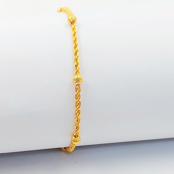 Balls Rope Bracelet Made of 21K Gold by Saeed Jewelry 
