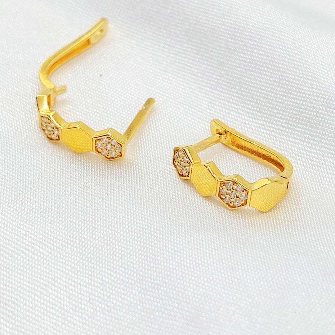 Zircon Studded Hoop Earrings