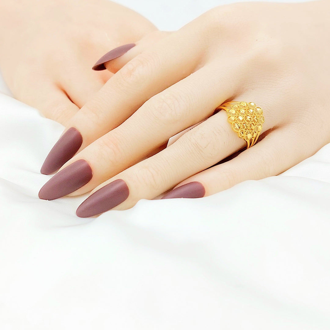 21K Gold Honeycomb Statement Ring