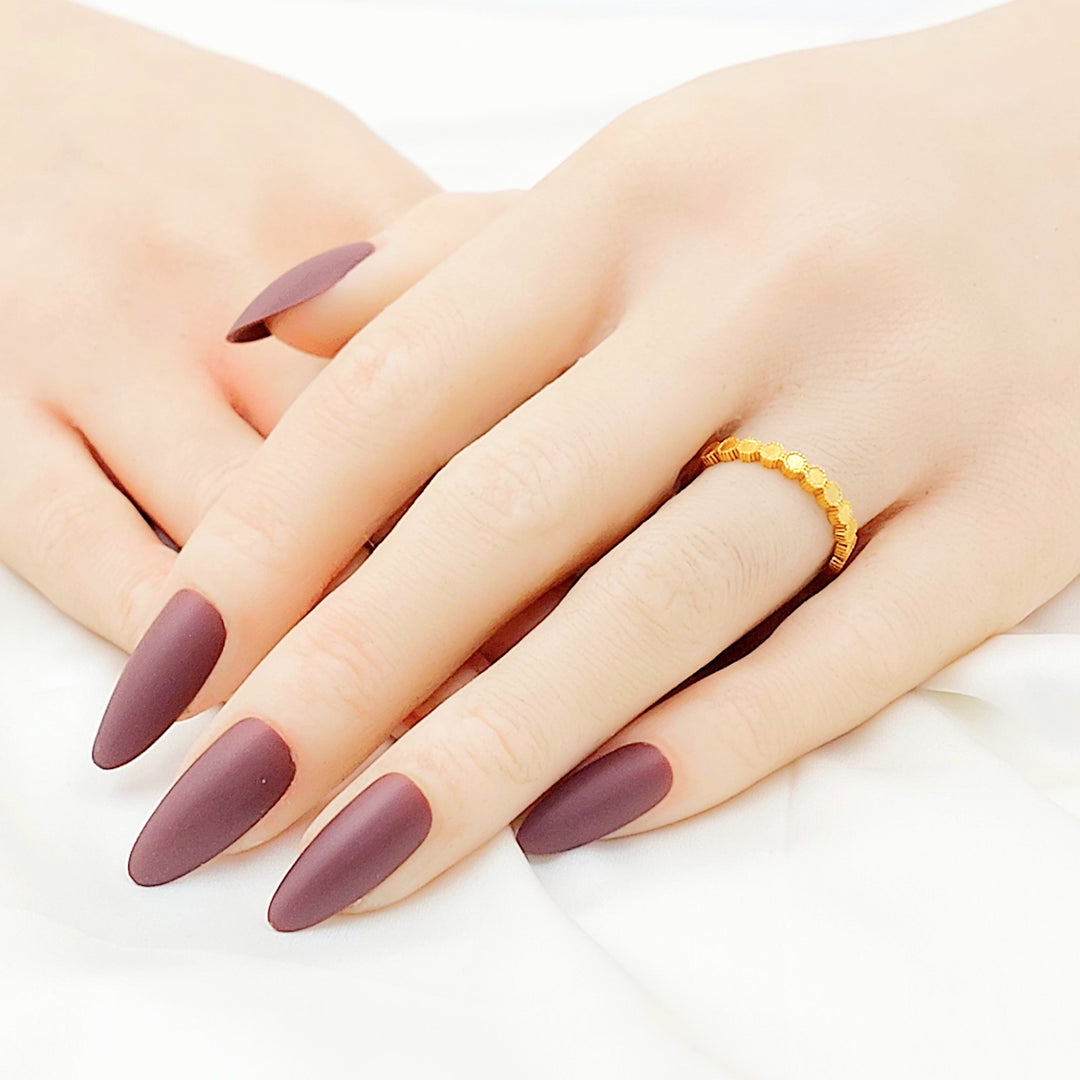 Zircon Studded Deluxe Ring Made of 21K Gold by Saeed Jewelry 