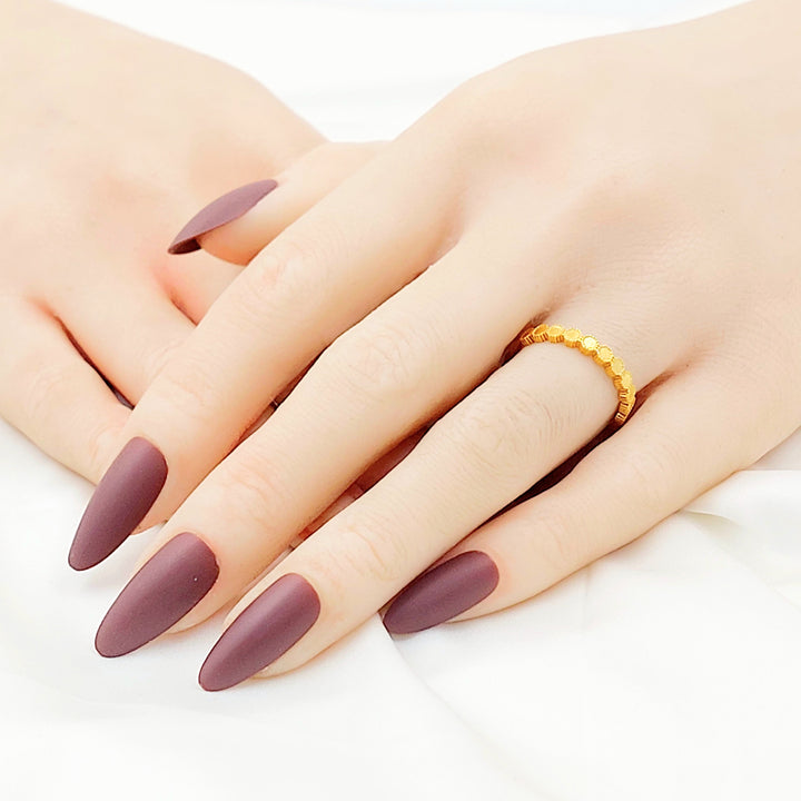 Zircon Studded Deluxe Ring Made of 21K Gold by Saeed Jewelry 
