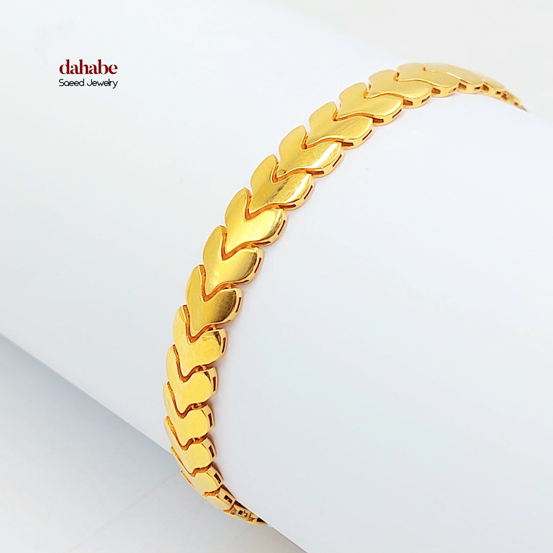 سوار وصلات شيفرون ذهب عيار 21
