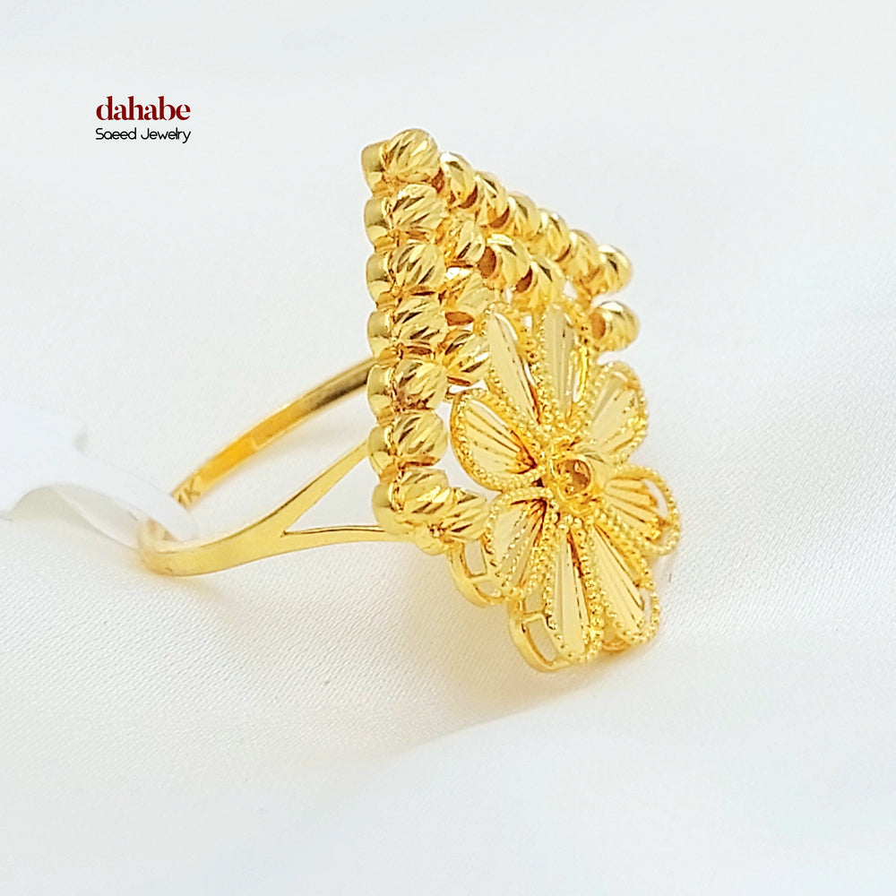 21K خاتم وردة اكسترا-مجوهرات الشيخ سعيد-Saeed Jewelry 
