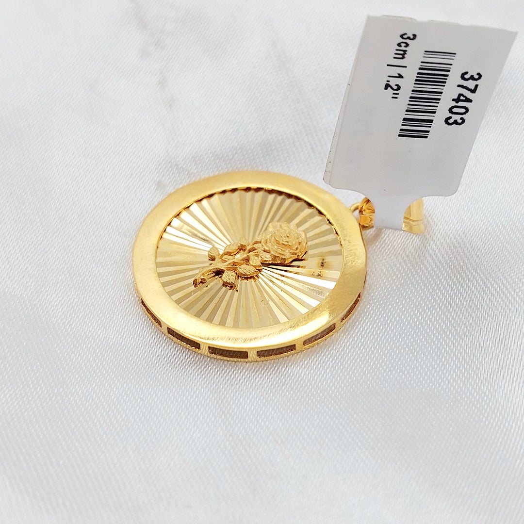 Ounce Pendant Made of 21K Gold by Saeed Jewelry 