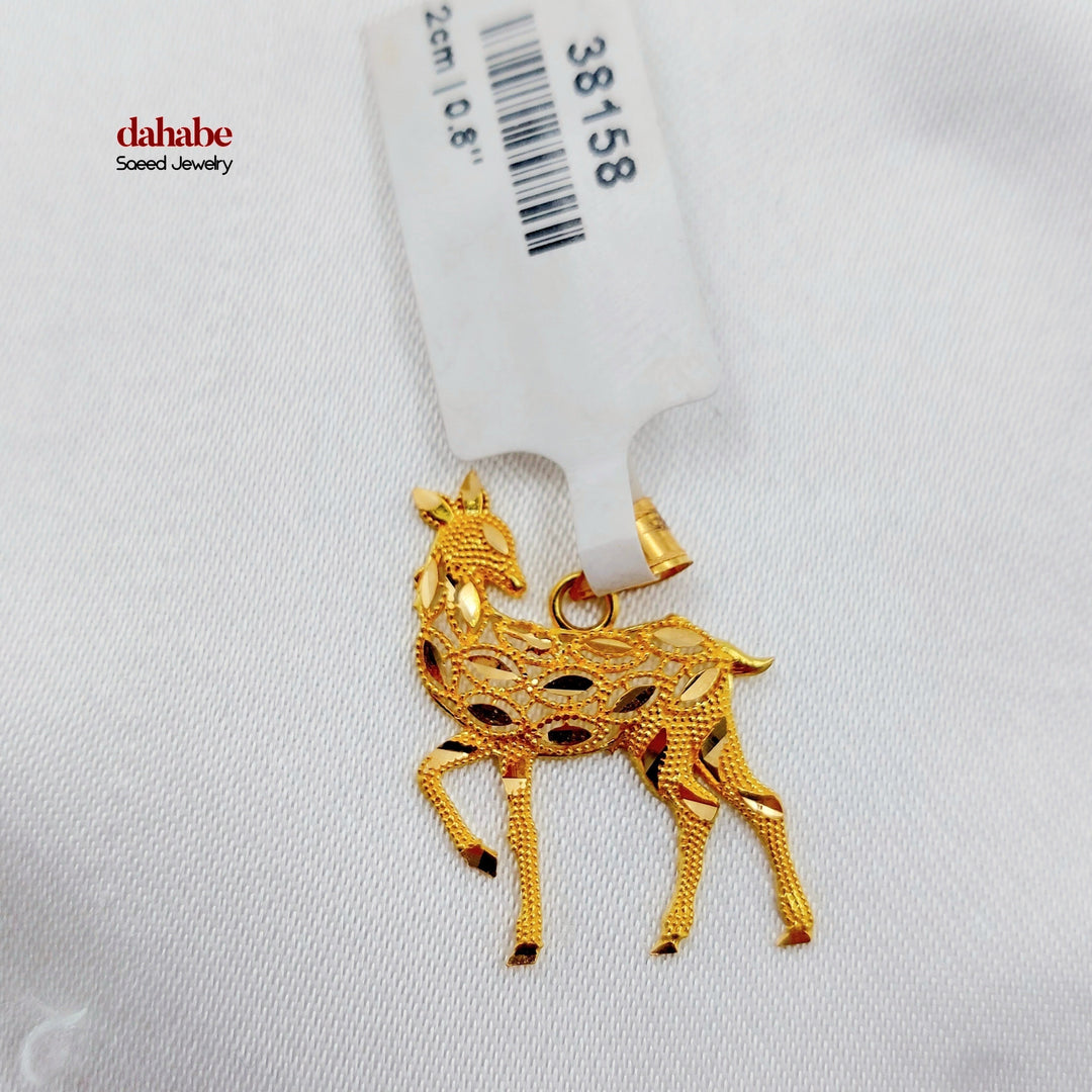 21K Gold Openwork Gazelle Pendant