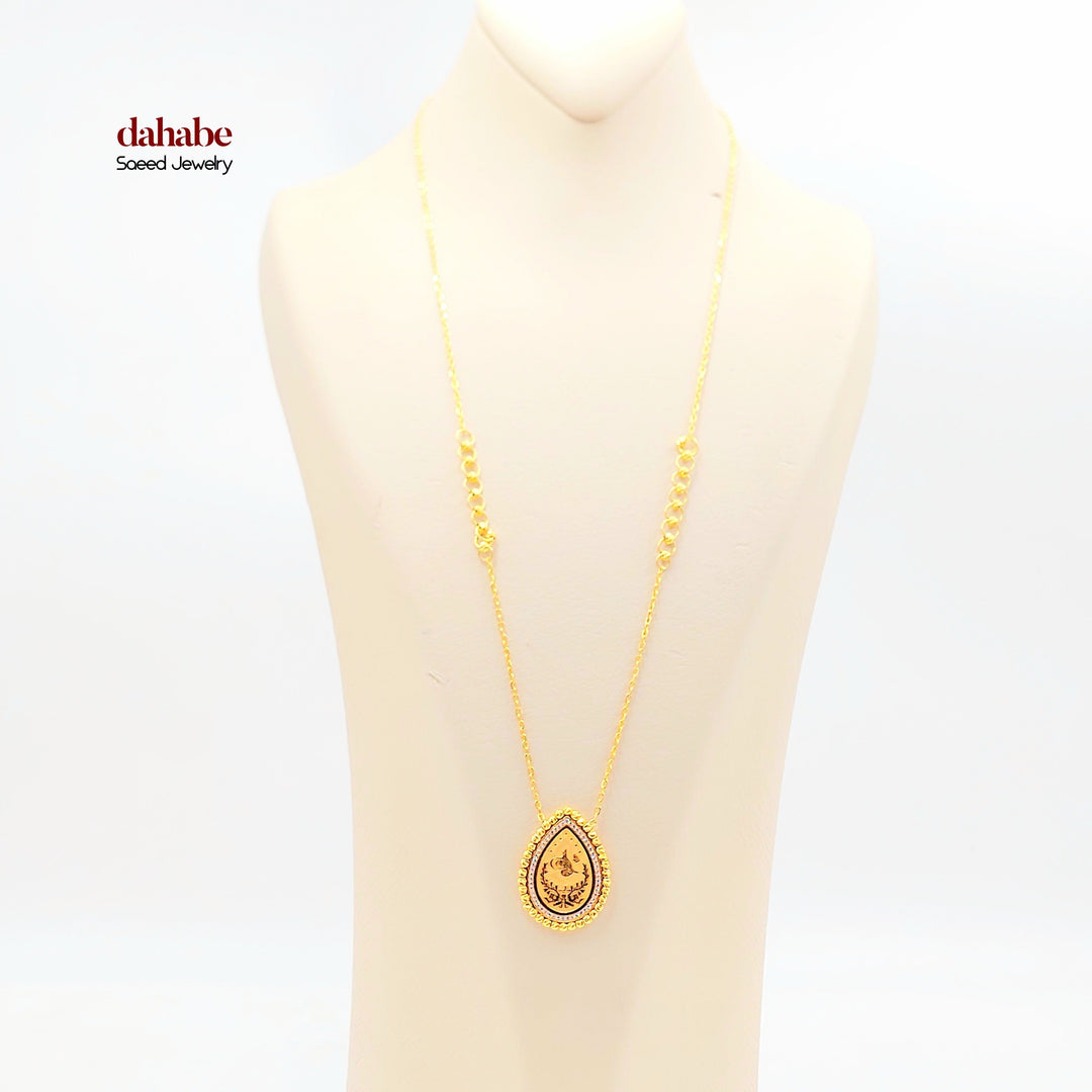 21K Gold Ottoman Teardrop Necklace