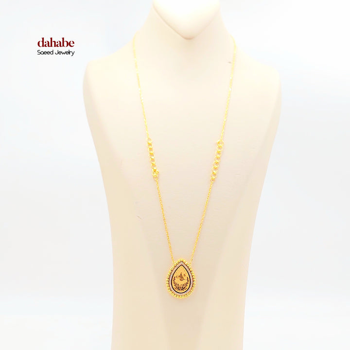 21K Gold Ottoman Teardrop Necklace