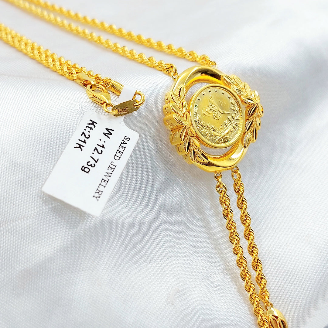 Rashadi Balls Necklace Made of 21K Gold by Saeed Jewelry 
