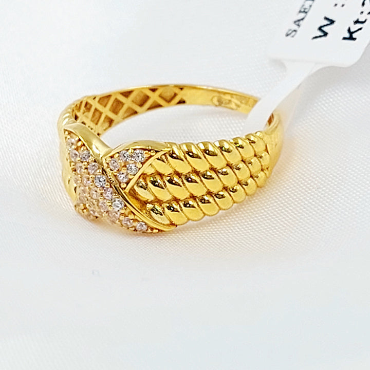 21K خاتم اكسترا مرصع-مجوهرات الشيخ سعيد-Saeed Jewelry 