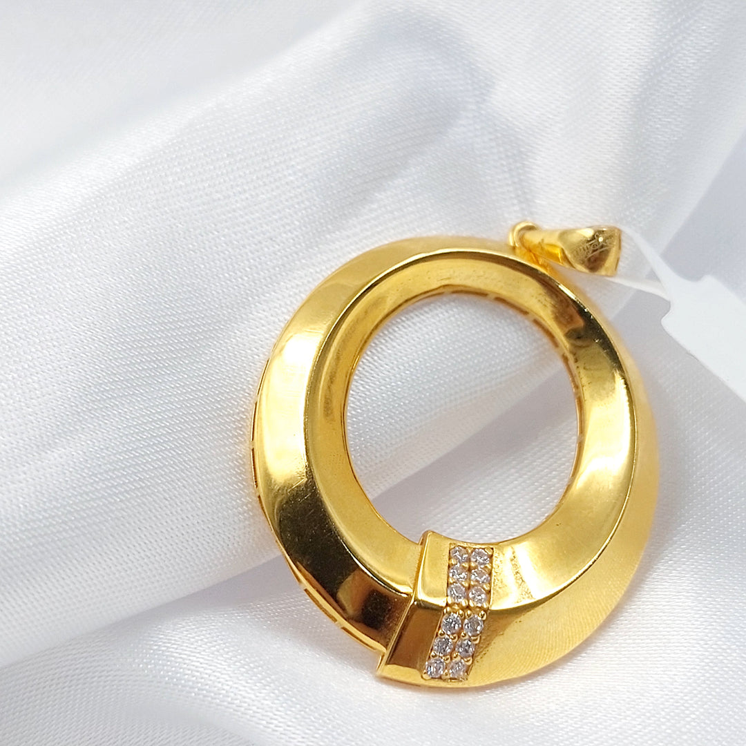 21K تعليقة دائري مرصع-مجوهرات الشيخ سعيد-Saeed Jewelry 