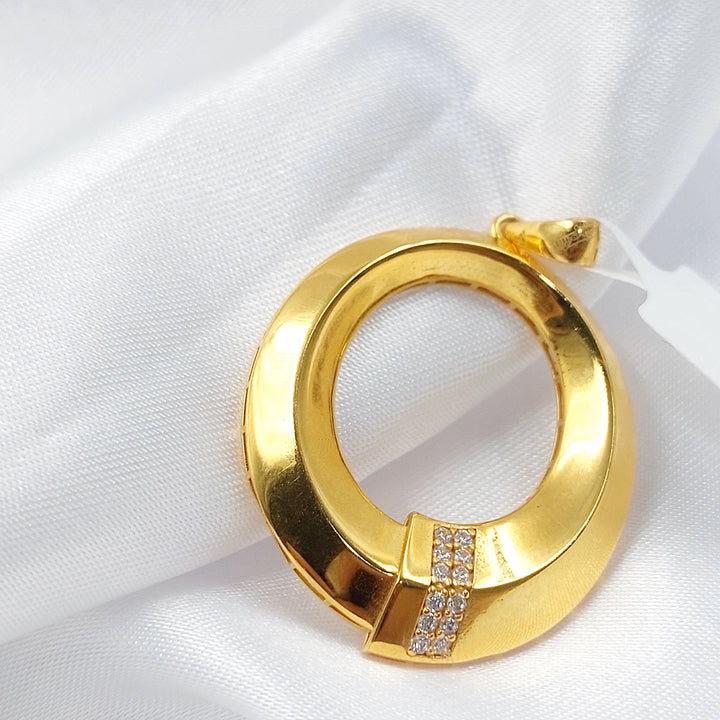 21K تعليقة دائري مرصع-مجوهرات الشيخ سعيد-Saeed Jewelry 