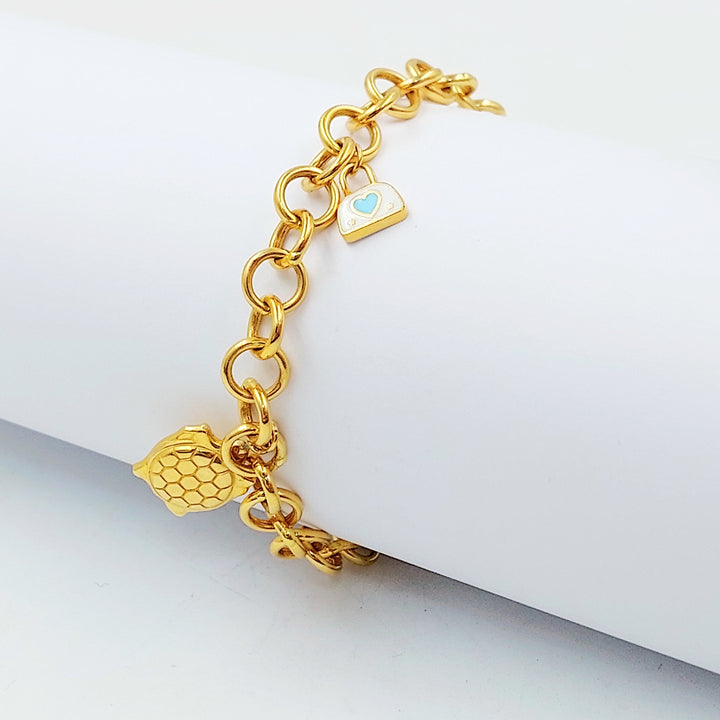 Butterfly Cuban Links Bracelet Made of 21K Gold by Saeed Jewelry 