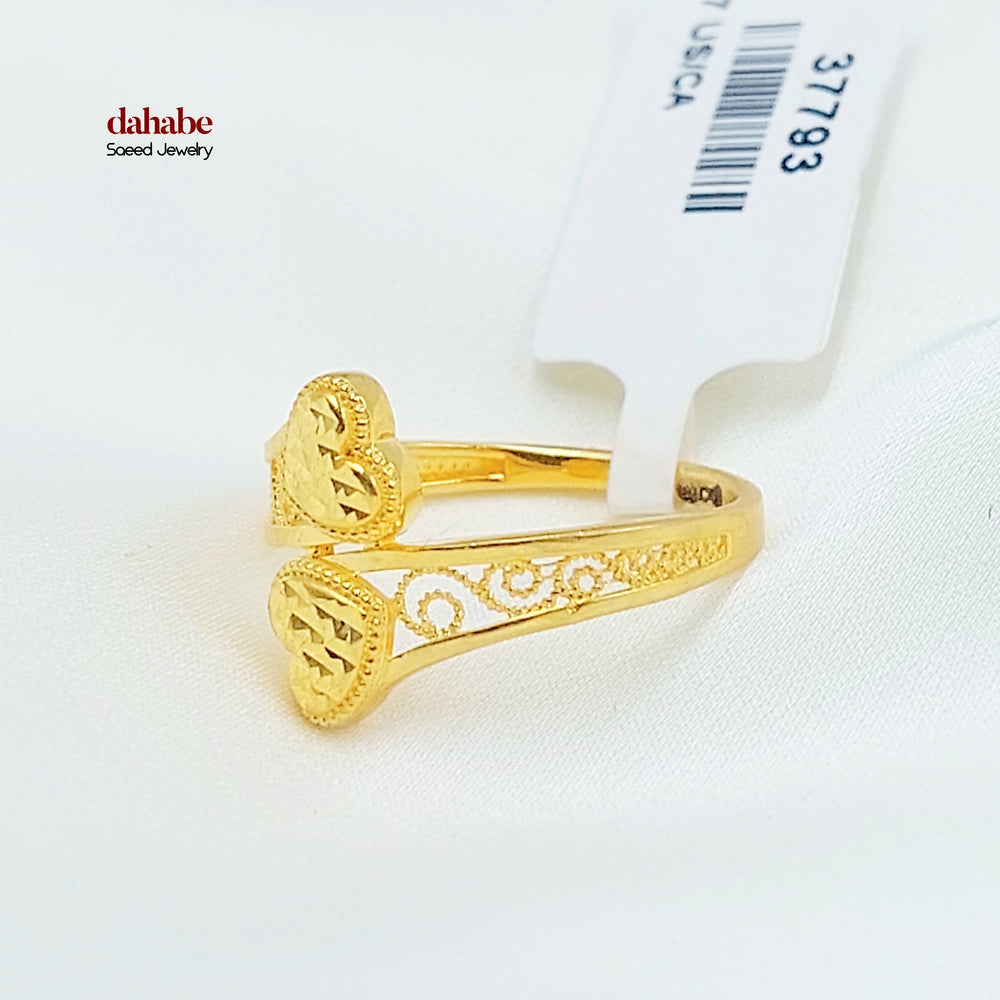 21K خاتم قلب اكسترا-مجوهرات الشيخ سعيد-Saeed Jewelry 
