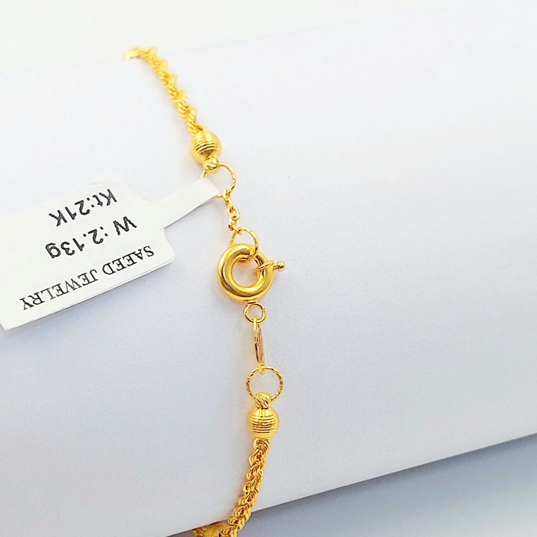 Balls Rope Bracelet Made of 21K Gold by Saeed Jewelry 