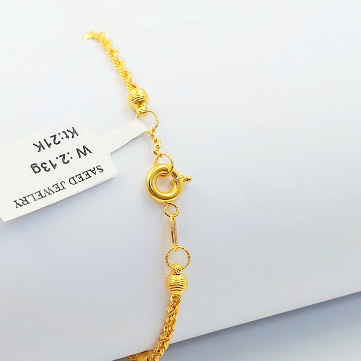 Balls Rope Bracelet Made of 21K Gold by Saeed Jewelry 